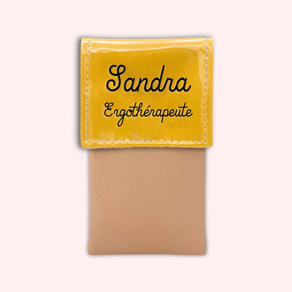 Two-tone yellow flap pouch