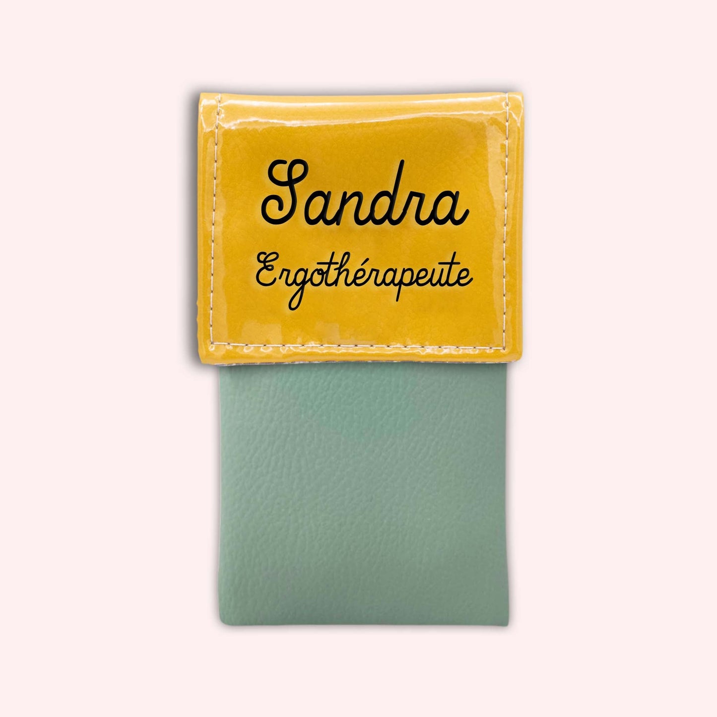 Two-tone yellow flap pouch
