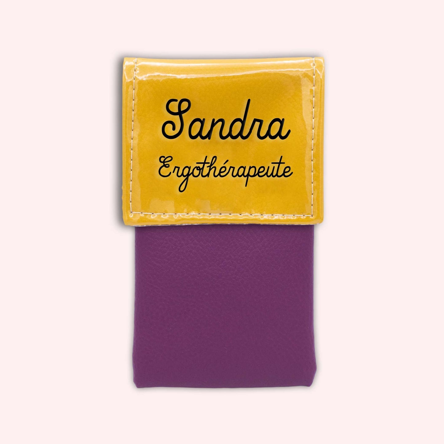 Two-tone yellow flap pouch