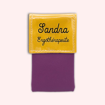 Two-tone yellow flap pouch
