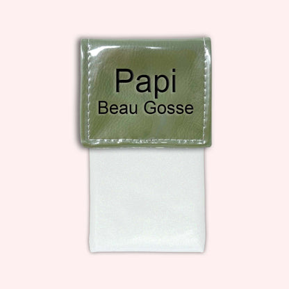 Two-tone khaki flap pouch