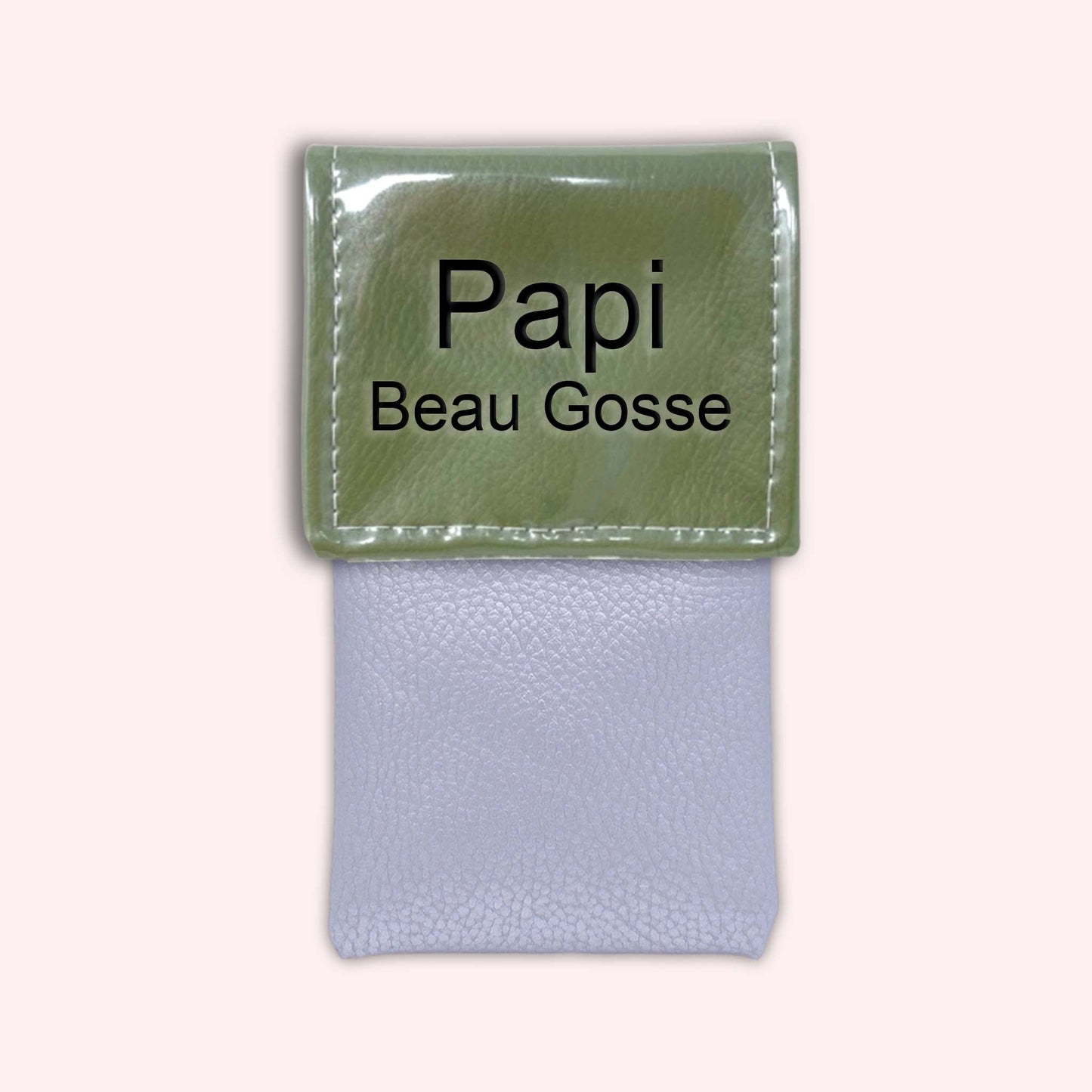 Two-tone khaki flap pouch