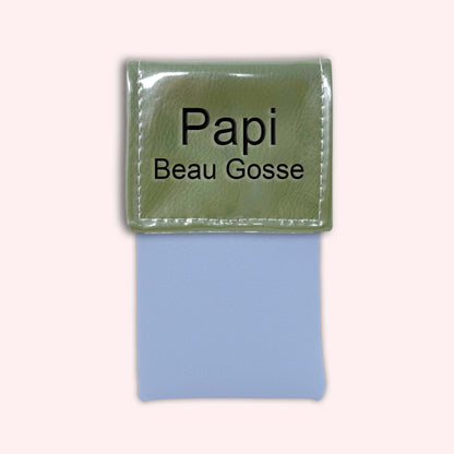 Two-tone khaki flap pouch