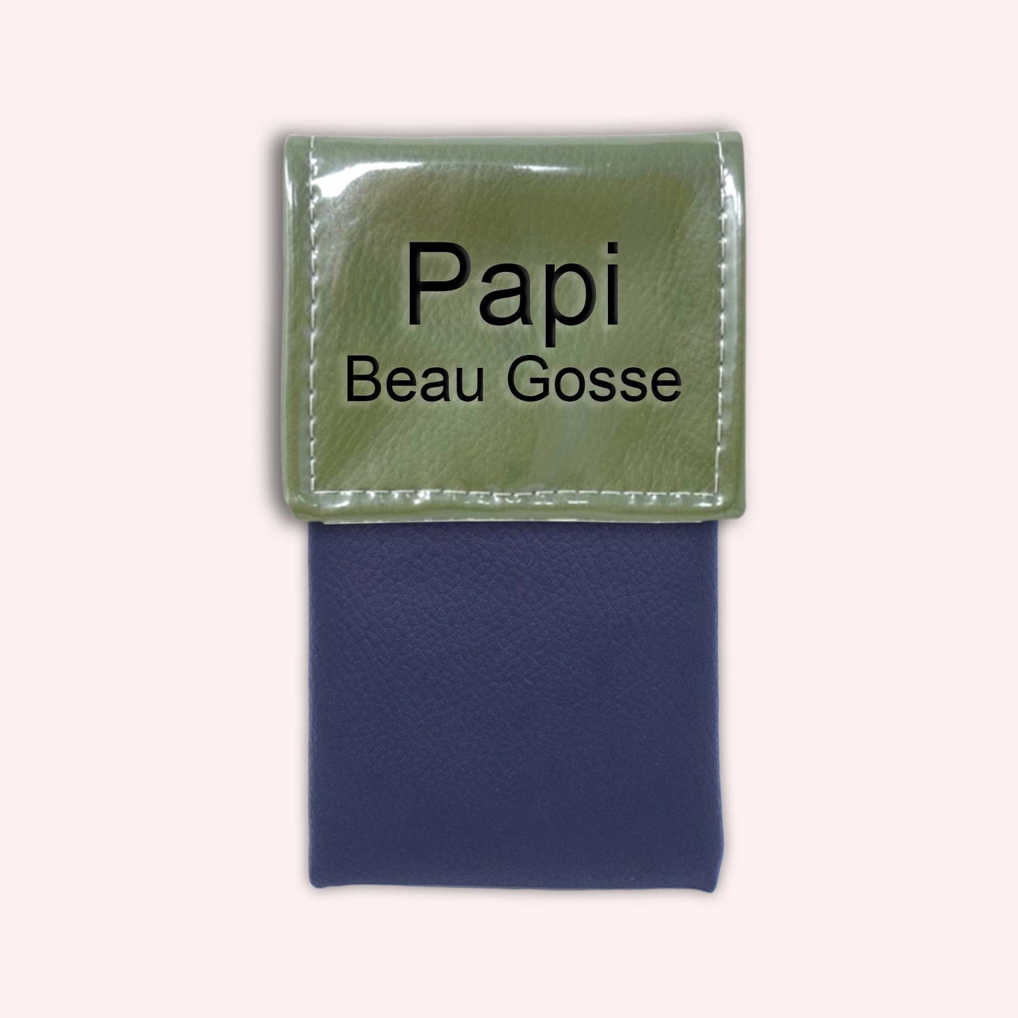 Two-tone khaki flap pouch