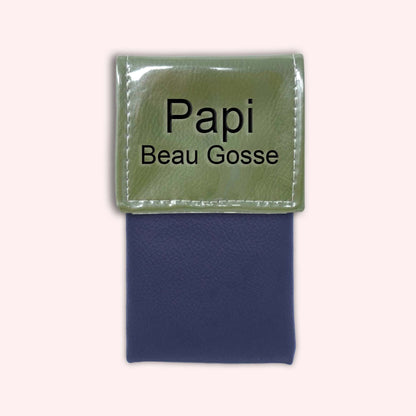 Two-tone khaki flap pouch