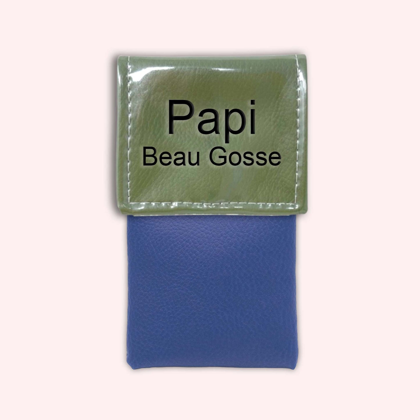Two-tone khaki flap pouch