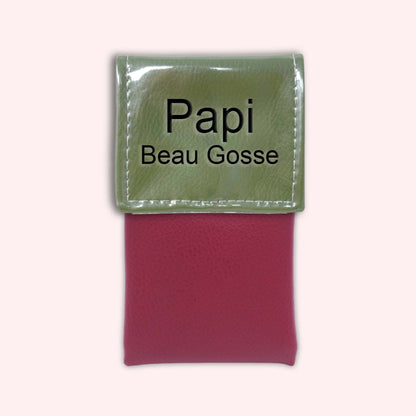 Two-tone khaki flap pouch