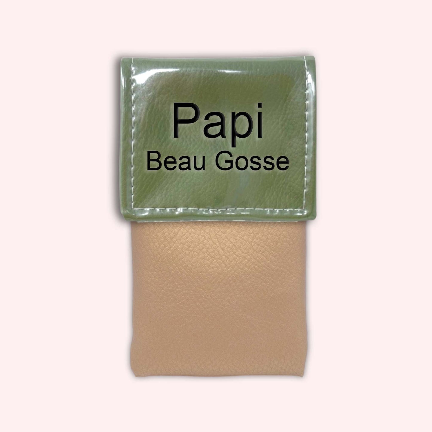 Two-tone khaki flap pouch