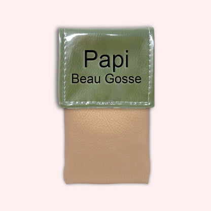 Two-tone khaki flap pouch