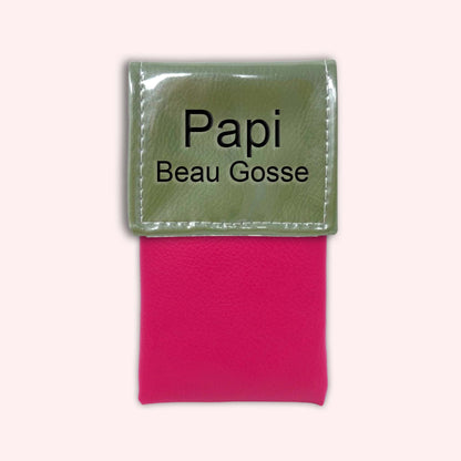 Two-tone khaki flap pouch