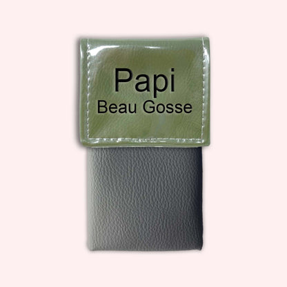 Two-tone khaki flap pouch