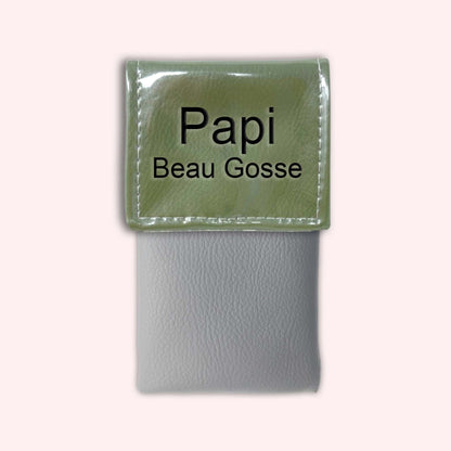 Two-tone khaki flap pouch