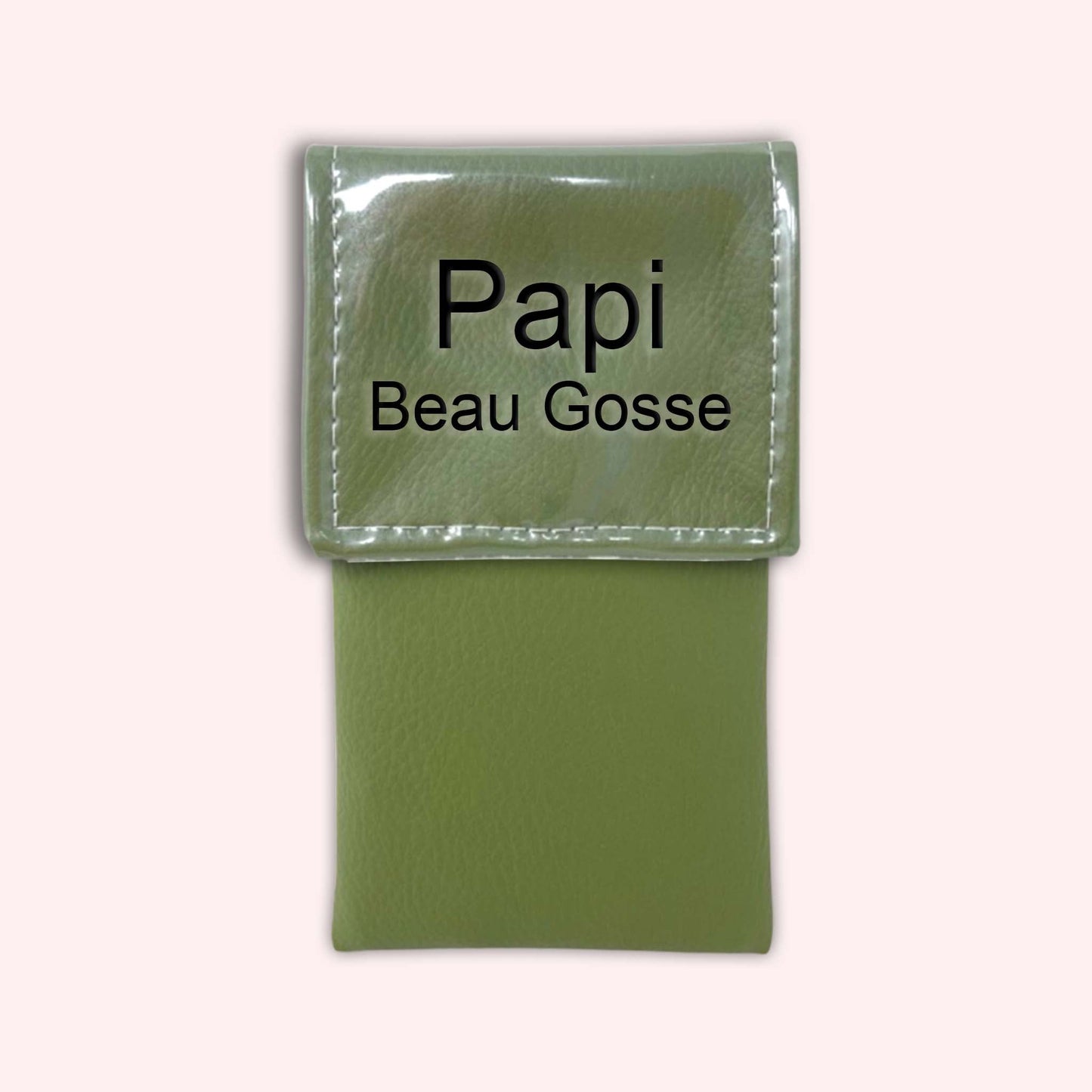 Two-tone khaki flap pouch
