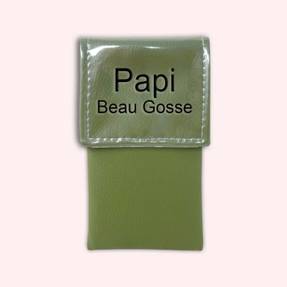 Two-tone khaki flap pouch