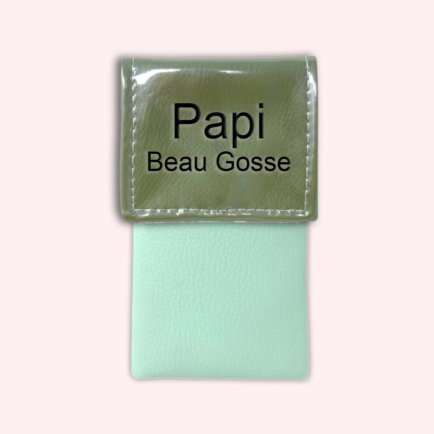 Two-tone khaki flap pouch