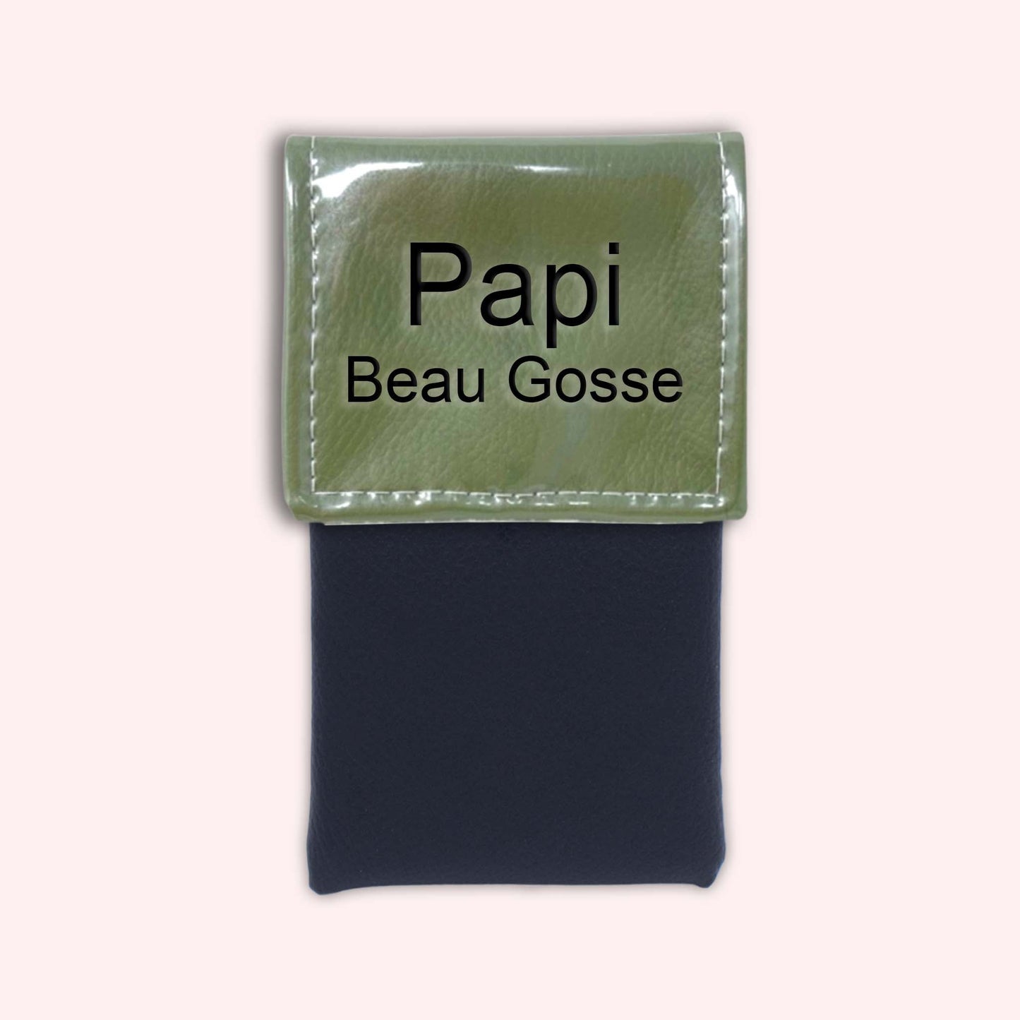 Two-tone khaki flap pouch
