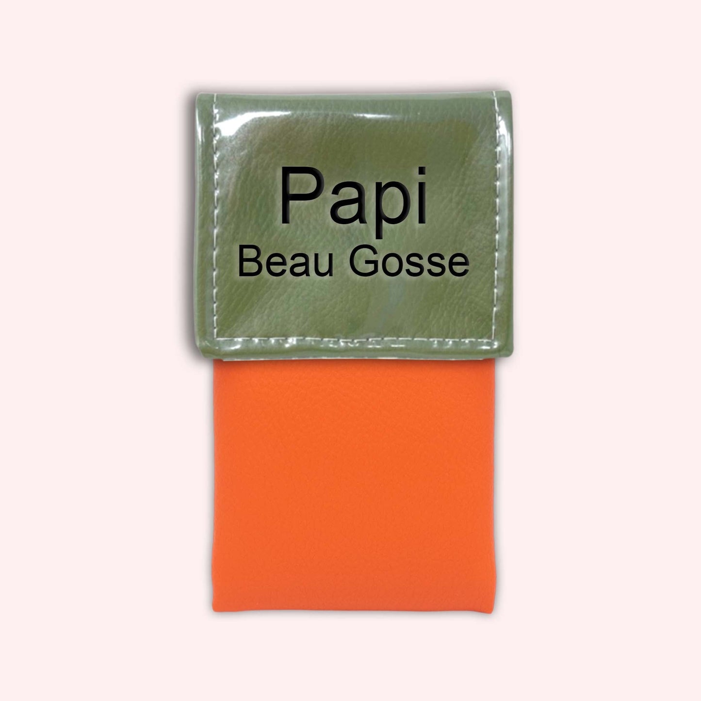 Two-tone khaki flap pouch