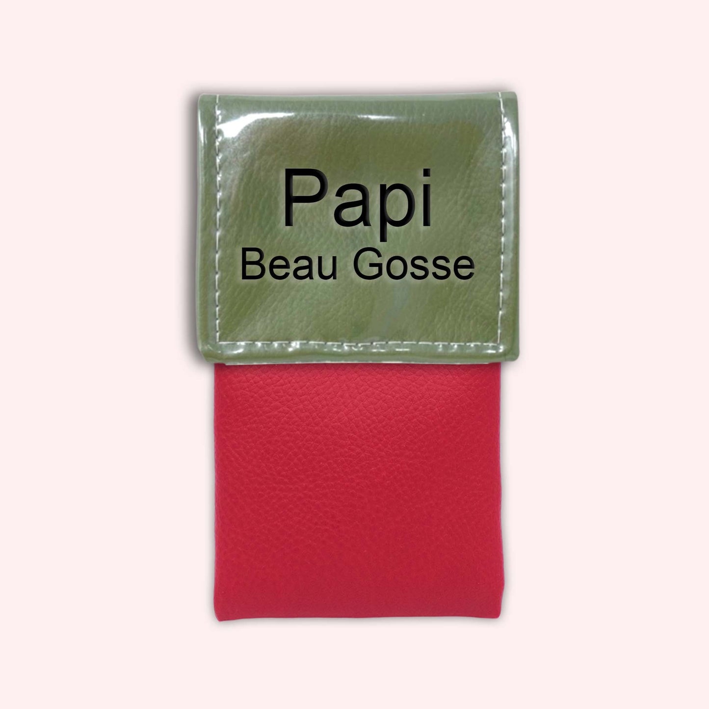 Two-tone khaki flap pouch