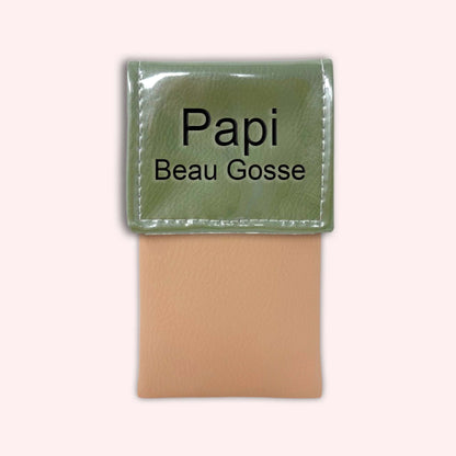 Two-tone khaki flap pouch