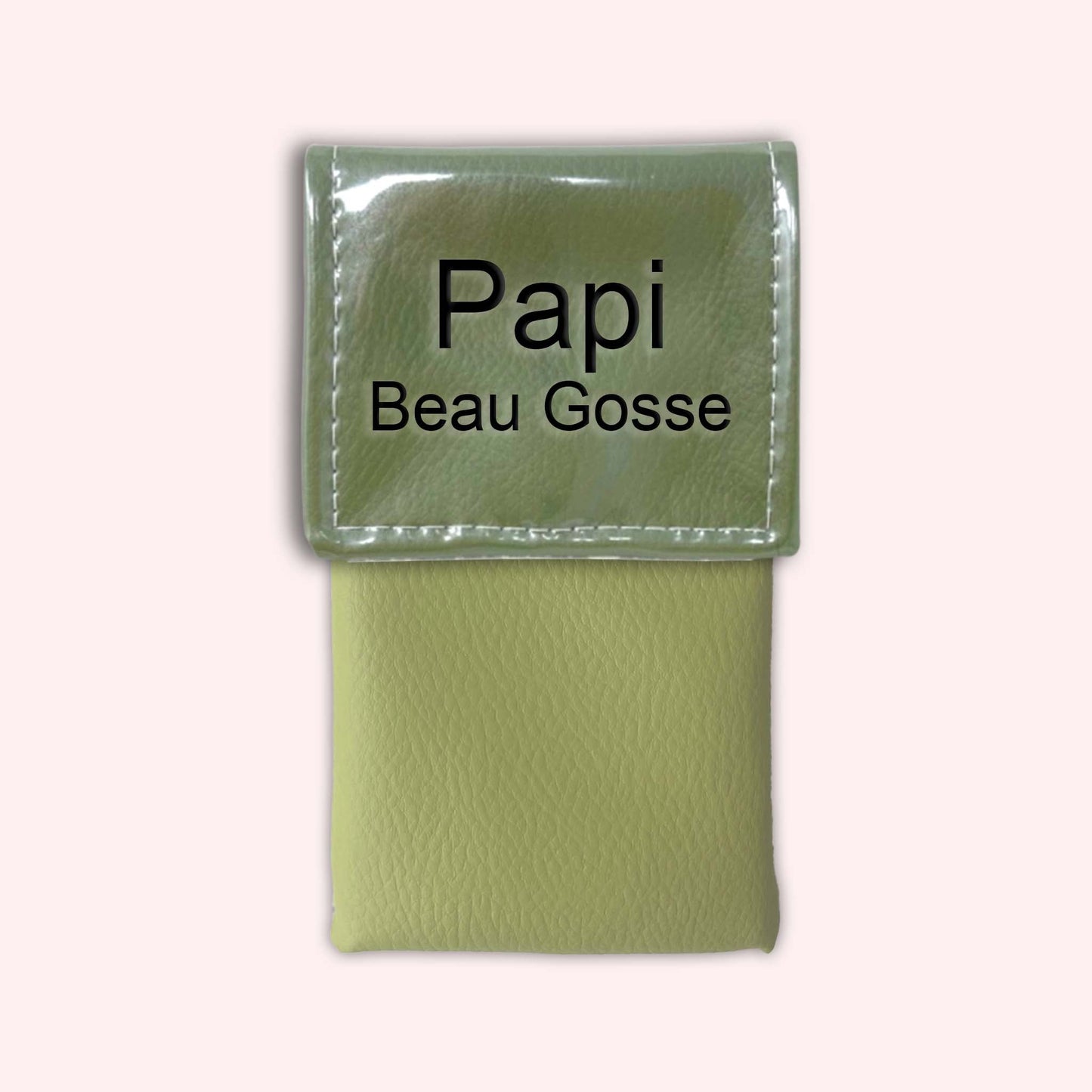 Two-tone khaki flap pouch