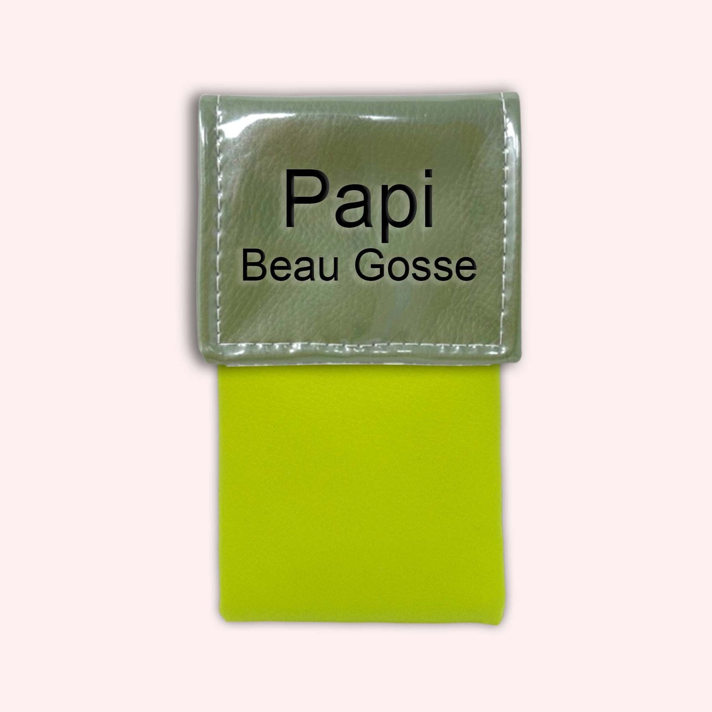 Two-tone khaki flap pouch