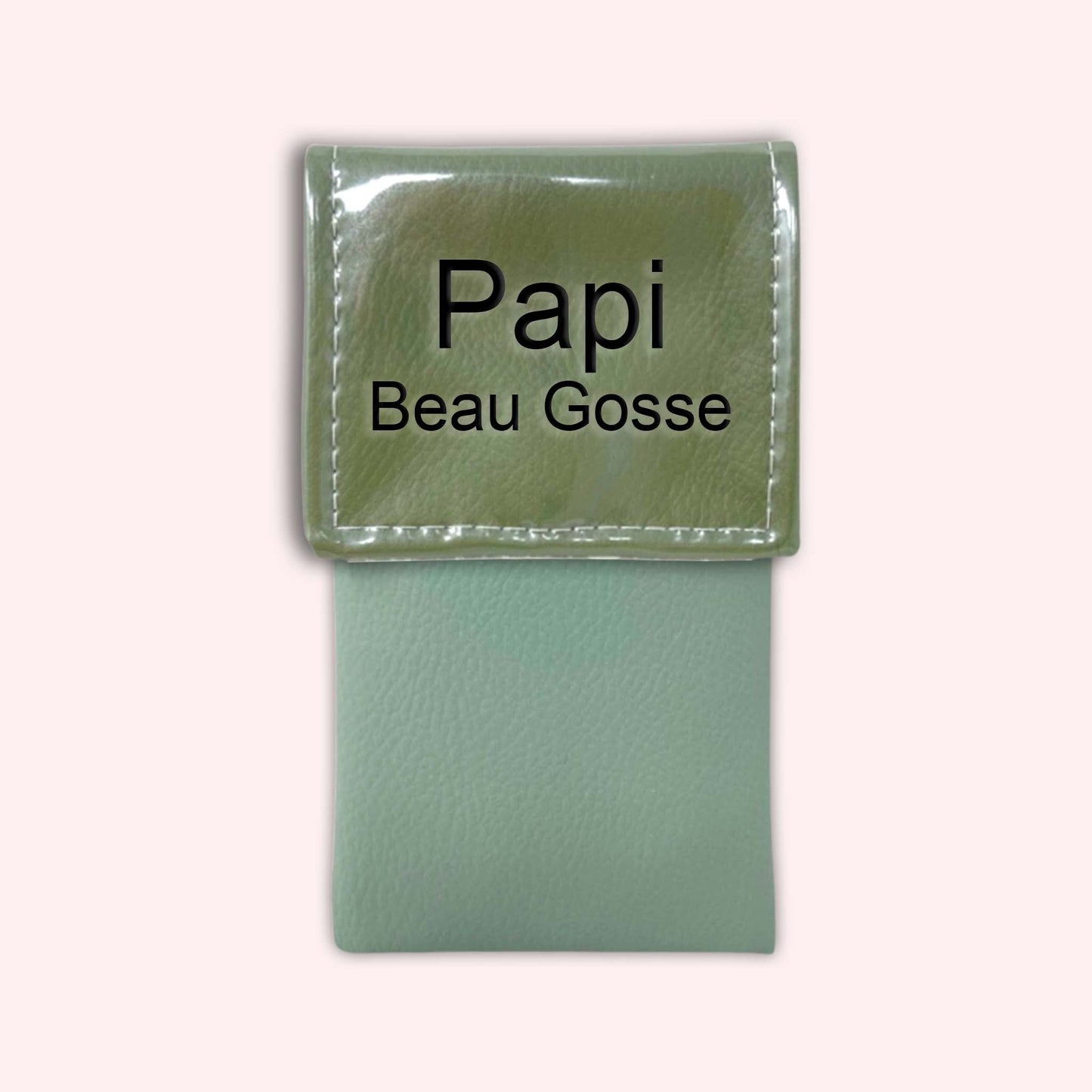 Two-tone khaki flap pouch