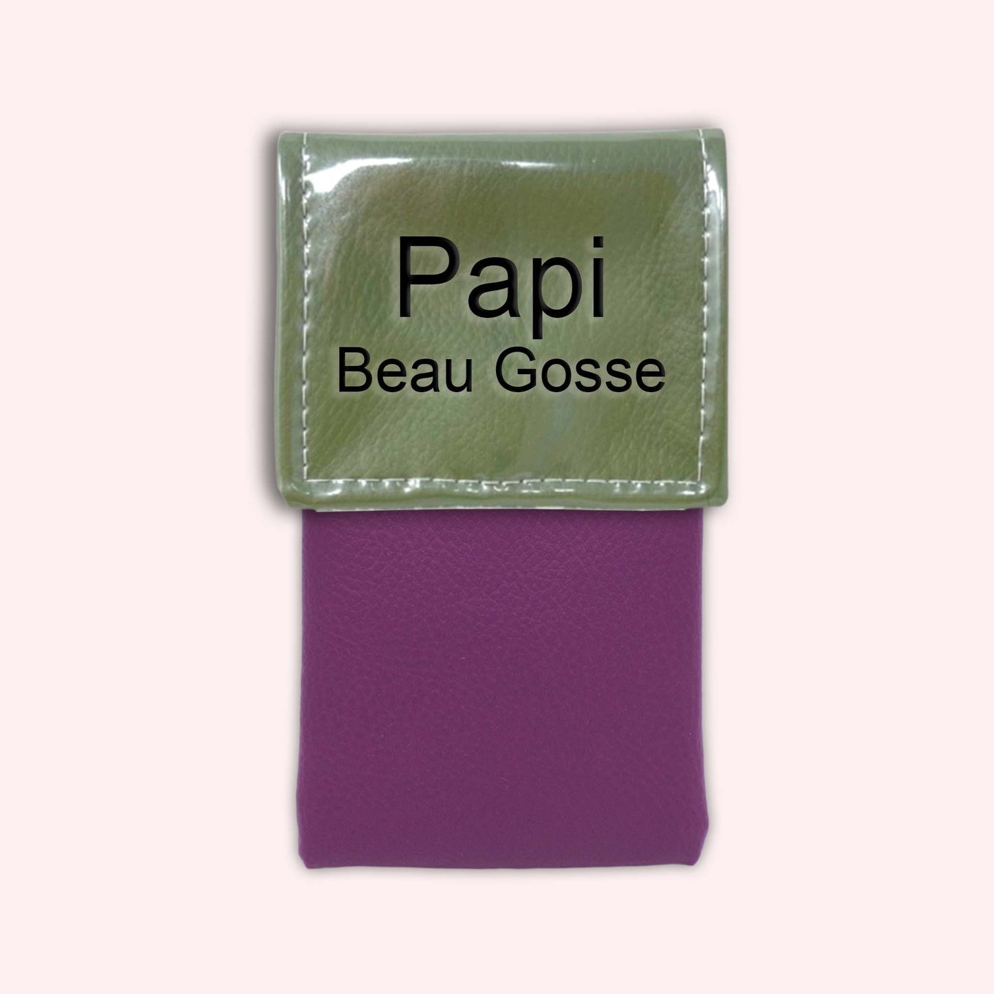 Two-tone khaki flap pouch