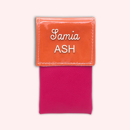 Pochette bicolore rabat Orange