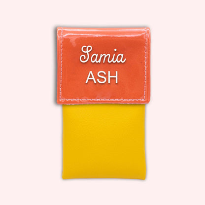 Pochette bicolore rabat Orange