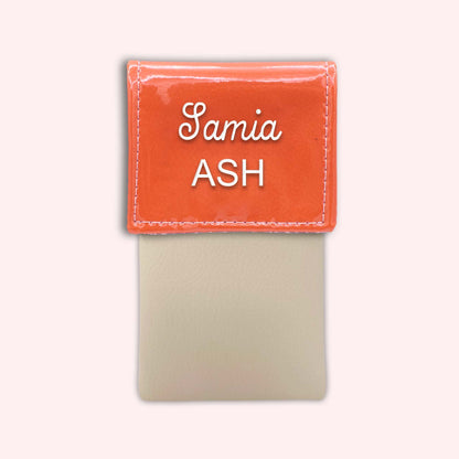 Pochette bicolore rabat Orange