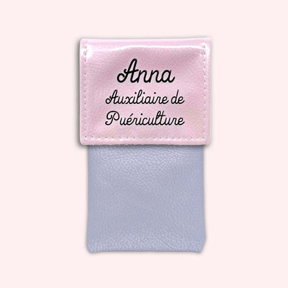 Pochette bicolore rabat Rose léger
