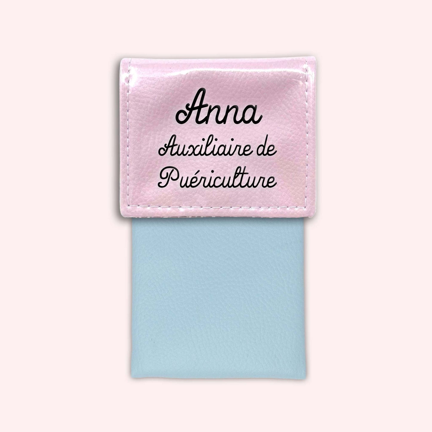 Pochette bicolore rabat Rose léger