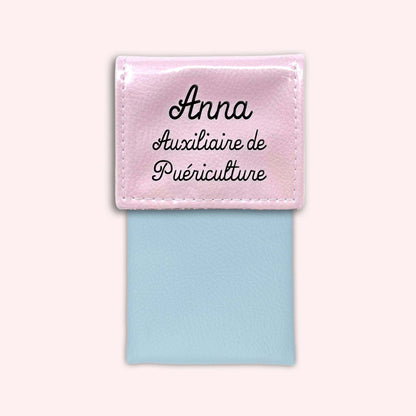Pochette bicolore rabat Rose léger