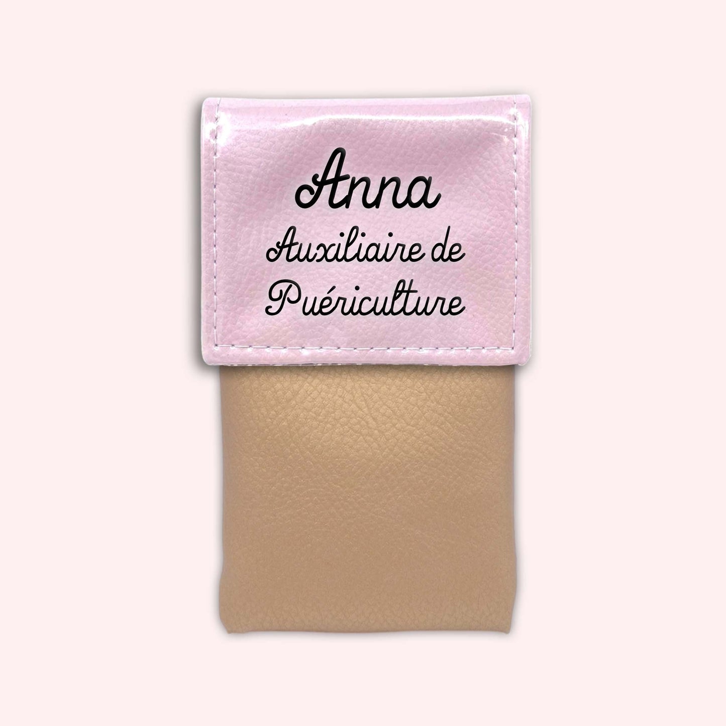 Pochette bicolore rabat Rose léger