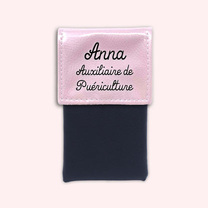 Pochette bicolore rabat Rose léger