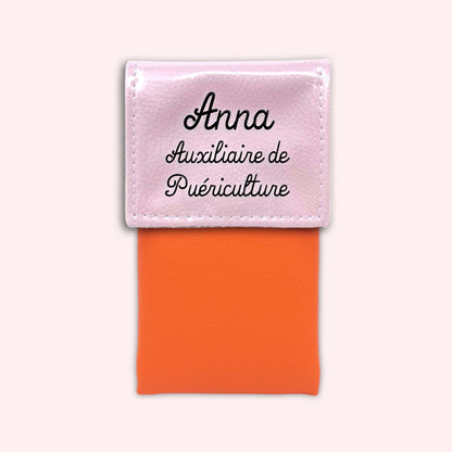 Pochette bicolore rabat Rose léger