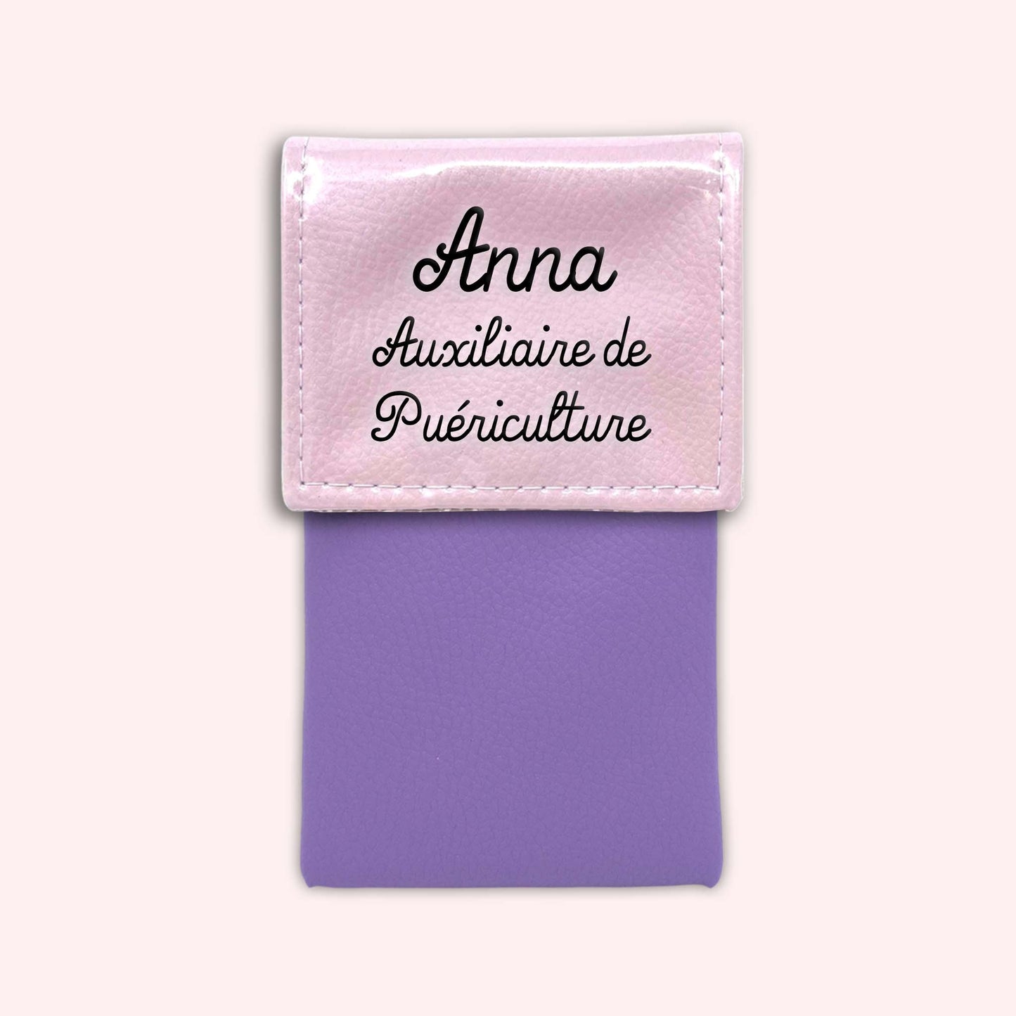 Pochette bicolore rabat Rose léger