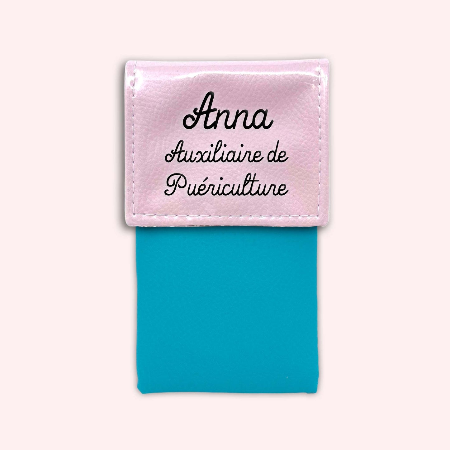 Pochette bicolore rabat Rose léger