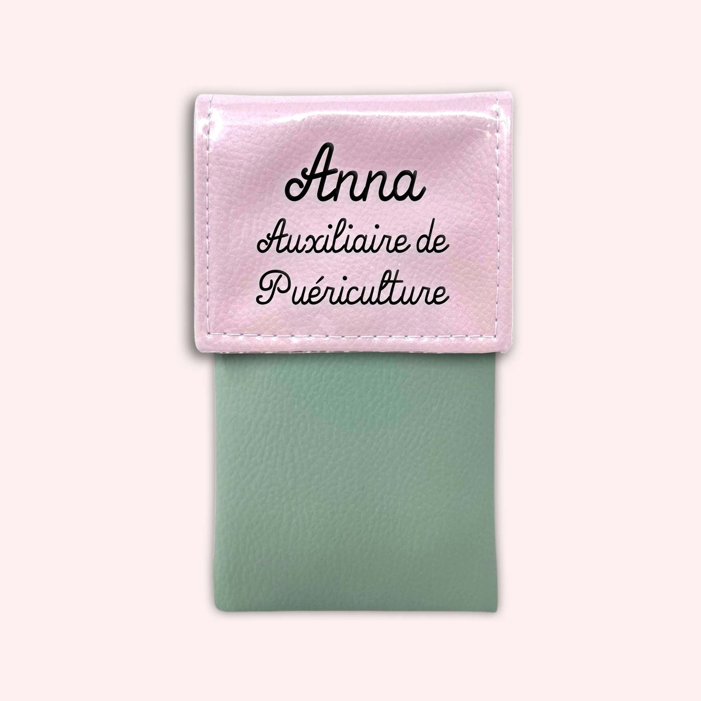 Pochette bicolore rabat Rose léger