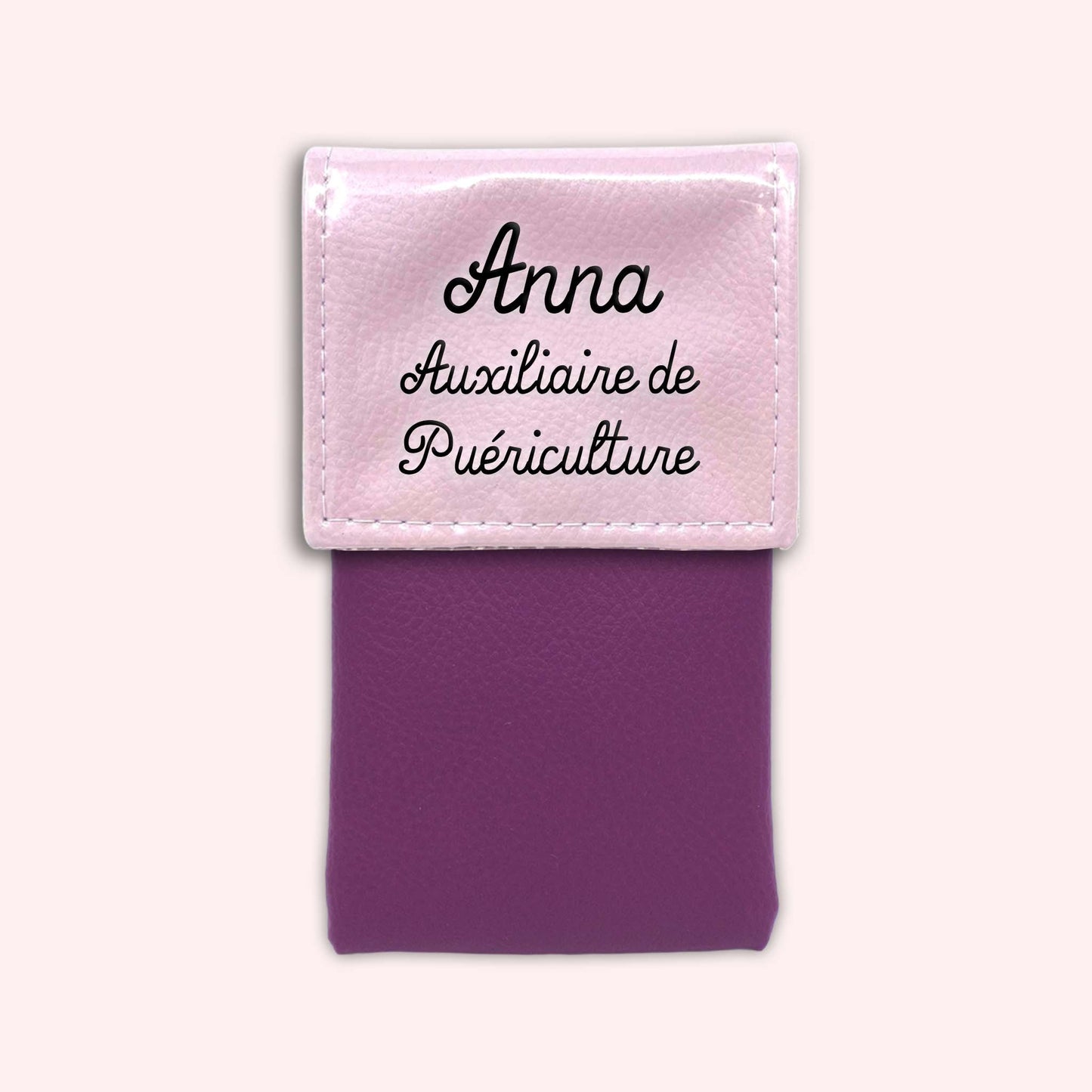 Pochette bicolore rabat Rose léger