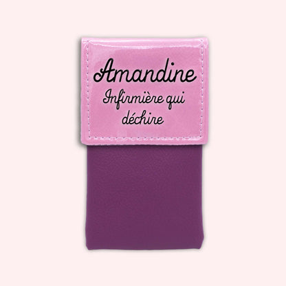 Two-tone pouch with pale pink flap