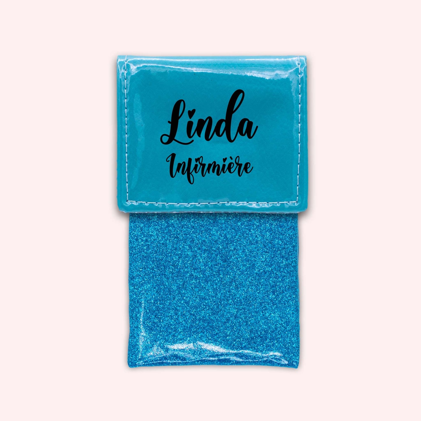 Pochette bicolore rabat Turquoise