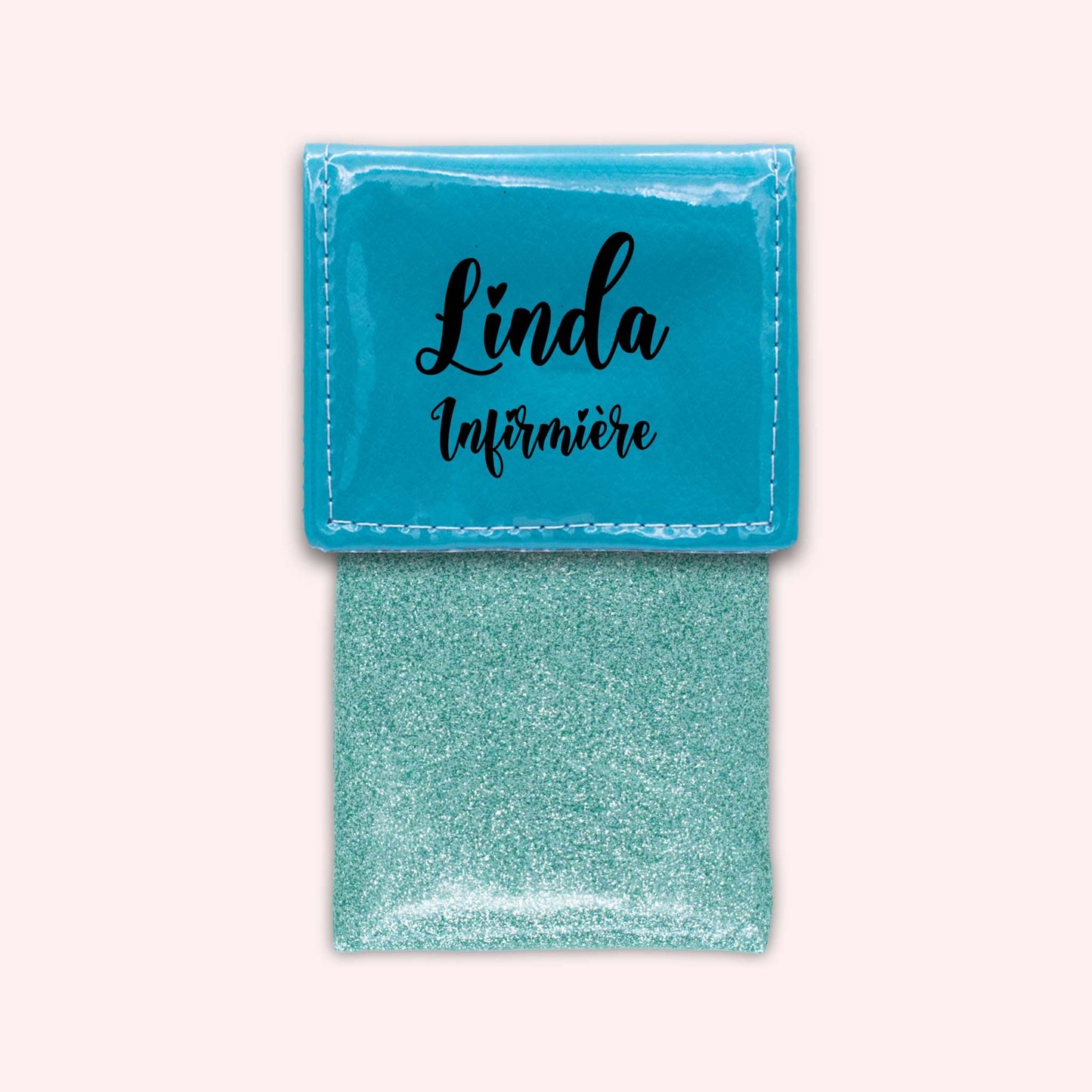 Pochette bicolore rabat Turquoise