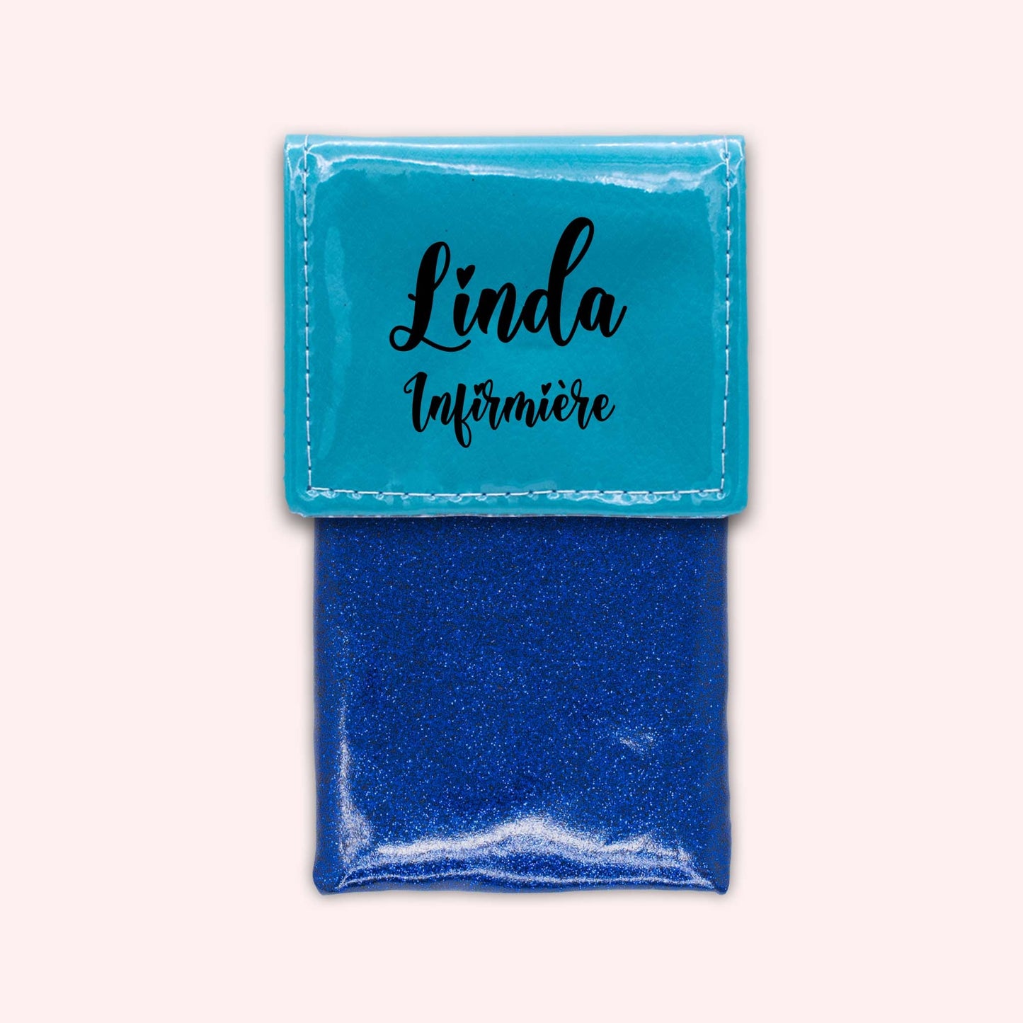 Pochette bicolore rabat Turquoise