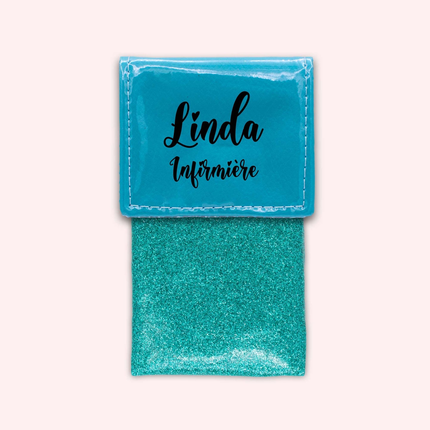 Pochette bicolore rabat Turquoise