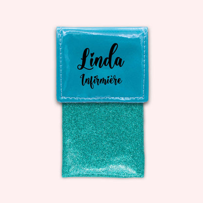 Pochette bicolore rabat Turquoise