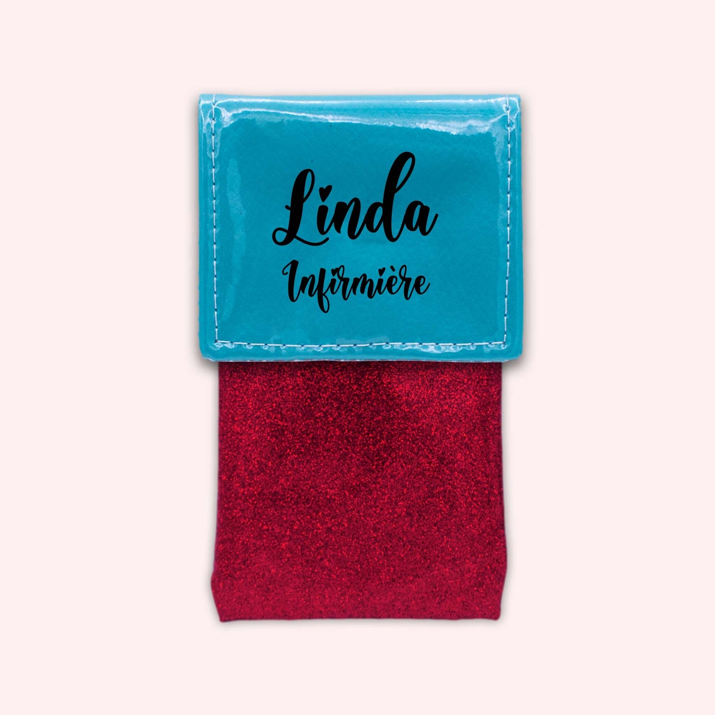 Pochette bicolore rabat Turquoise