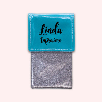 Pochette bicolore rabat Turquoise