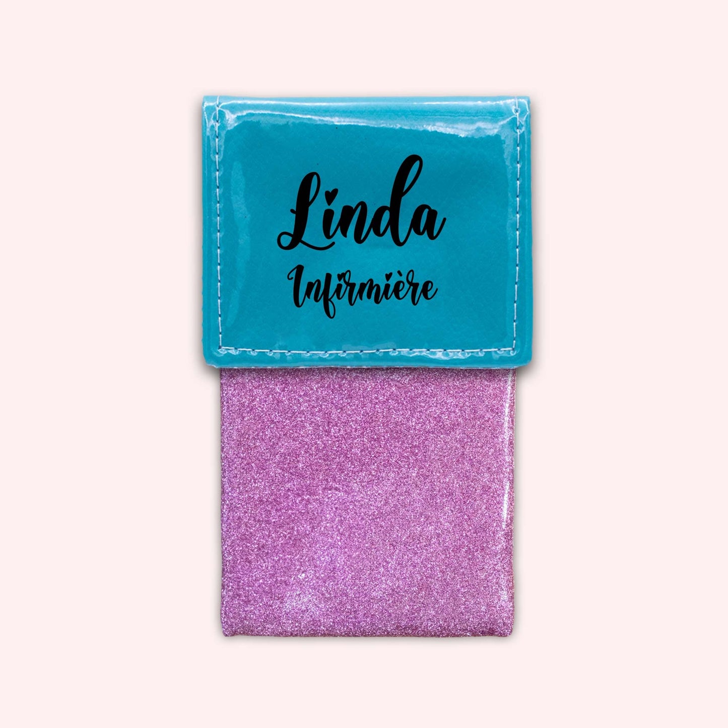 Pochette bicolore rabat Turquoise
