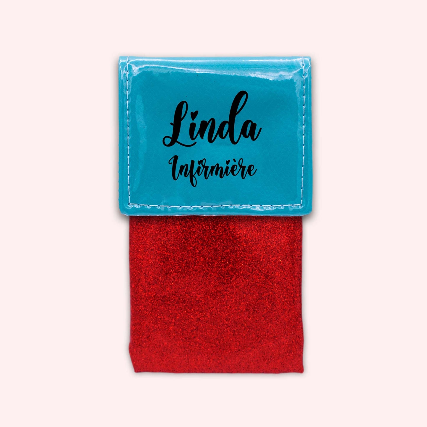 Pochette bicolore rabat Turquoise